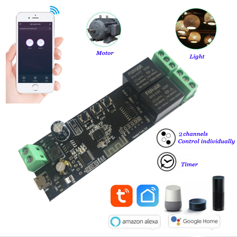 Diy Home Automation Controller - Tableau de commande intelligent WiFi 2CH