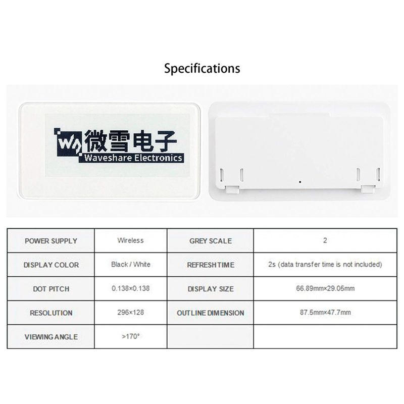 Display Epaper 2.9 - Nouveau Module d'écran d'affichage e-ink EPaper
