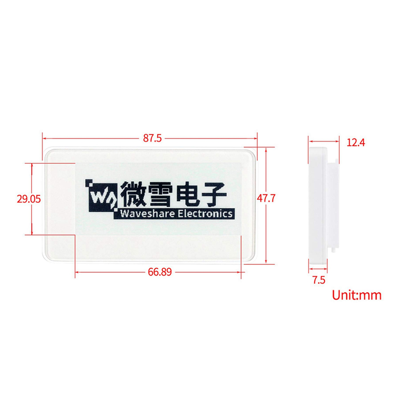Display Epaper 2.9 - RISE Waveshare 2.9 pouces sans fil