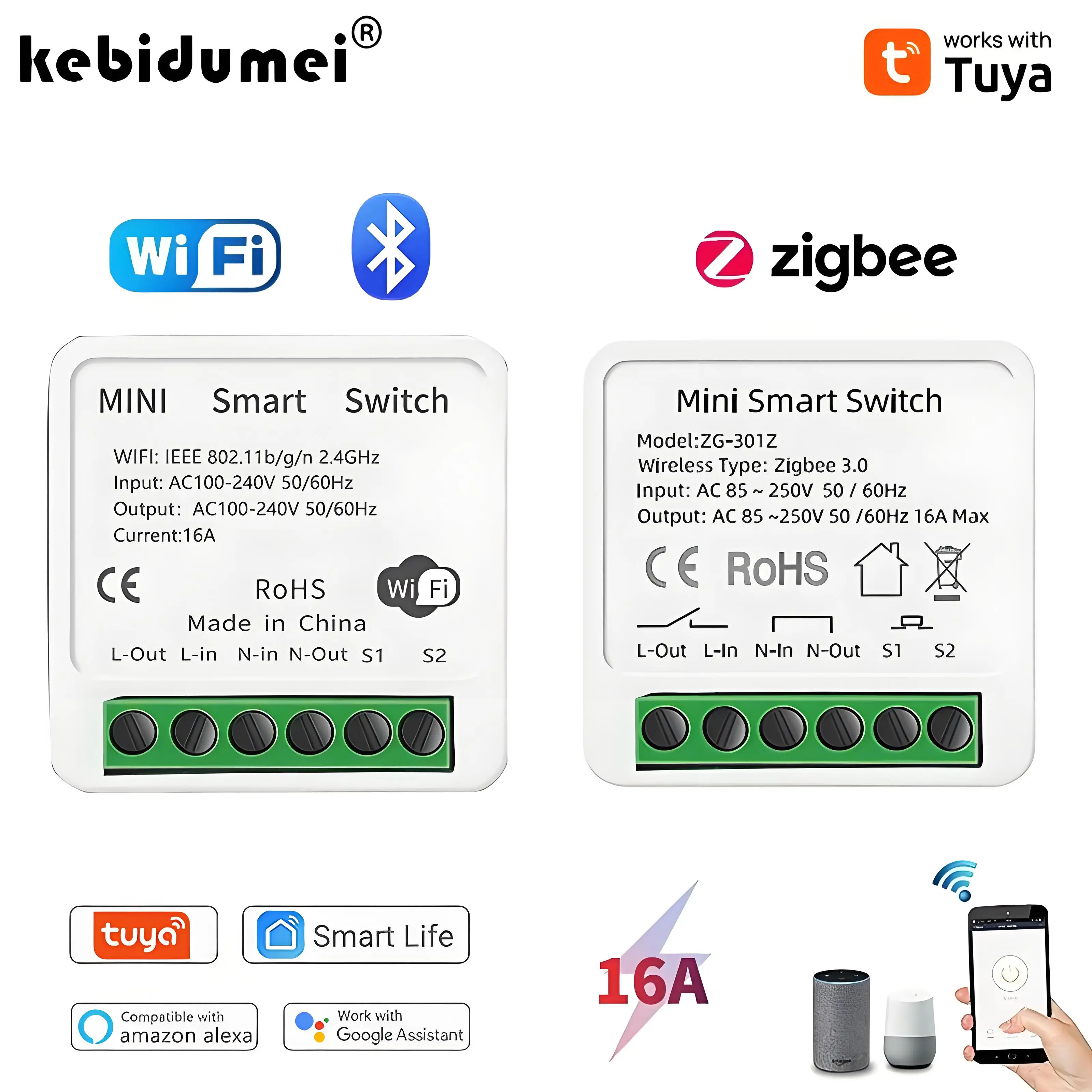 Diy Home Automation Controller - 16A Tuya Zigbee 3.0 Mini commutateur
