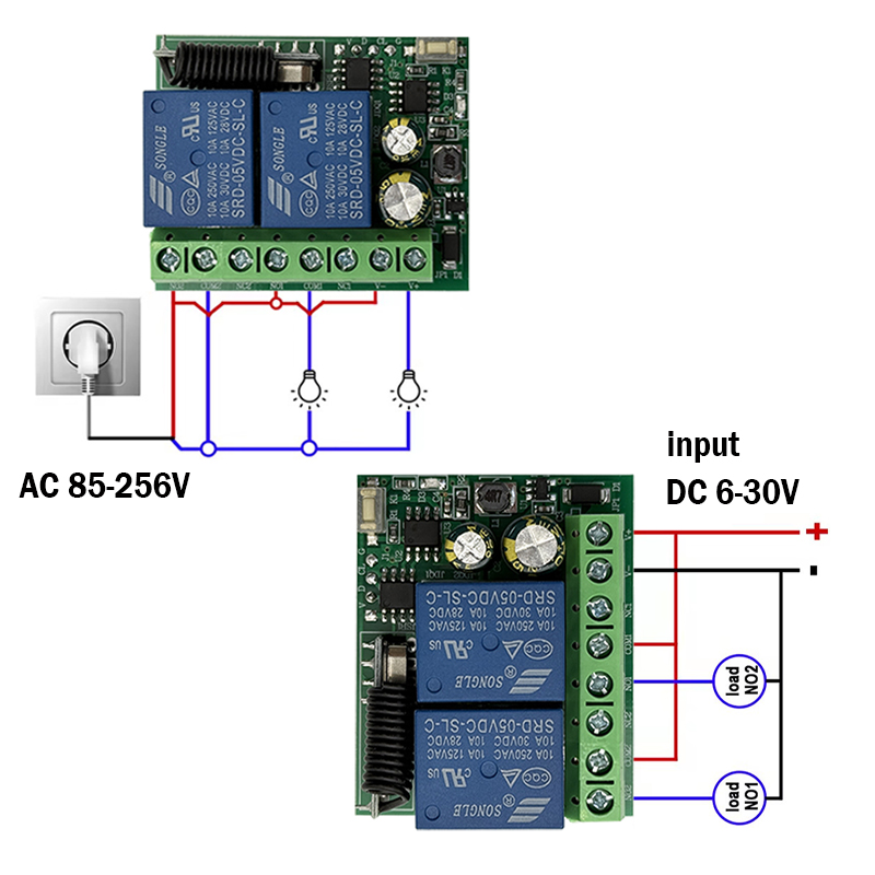 DC 9V 12V 24V AC 85-250V 2CH M - 433Mhz Receiver Module avis et prix