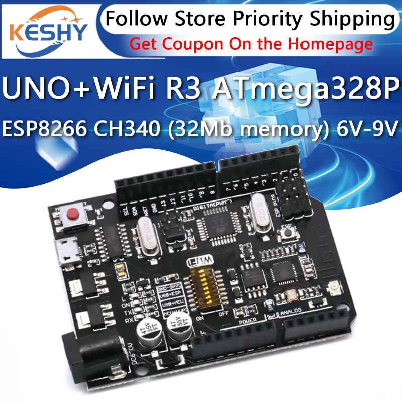 UNO + WiFi R3 ATmega328P + ESP - Esp8266 Nodemcu Board avis et prix