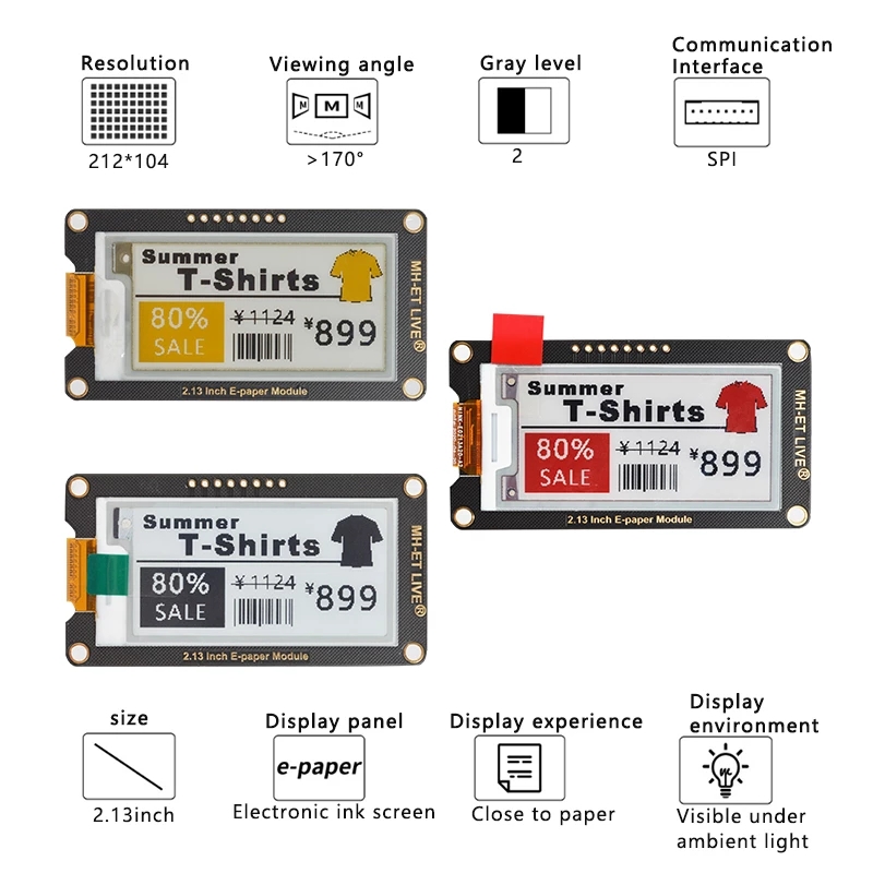 Écran d'affichage Epaper Tech, - Display Epaper 2.9 avis et prix